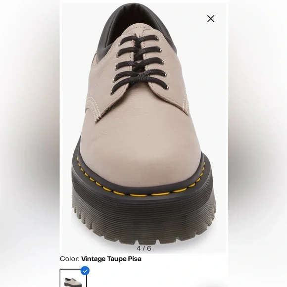 Dr. Martens Cream Quad Smooth Platform Derby NWOT - Picture 3 of 8